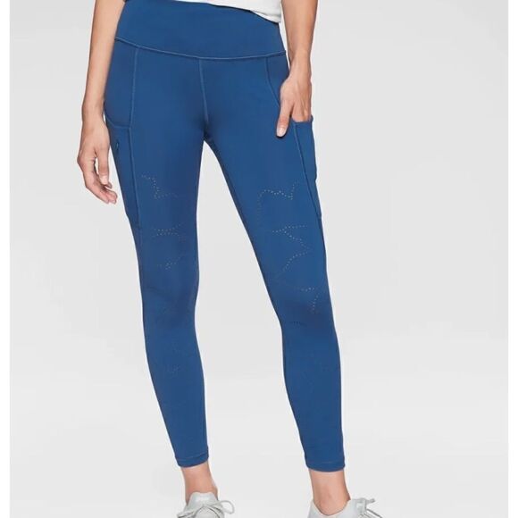 Athleta All In Reaction 7/8 Tights (Atlantic Blue) - XS - Picture 1 of 16